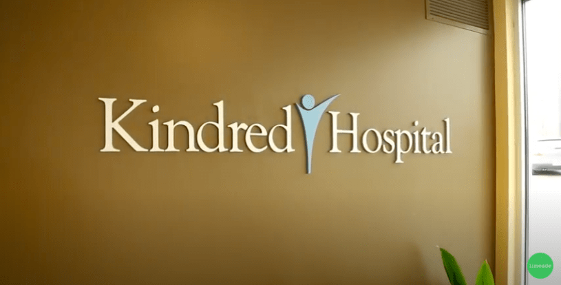 Kindred Hospital logo on wall