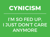 A chronic feeling of cynicism or not caring anymore is a sign of burnout.
