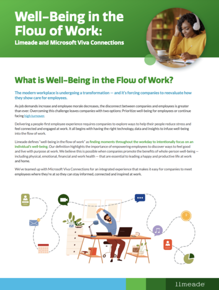 Well-being in the flow of work: Limeade and Microsoft Viva Connections