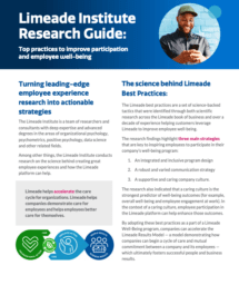 Limeade Institute Research Guide on Improving well-being program participation and employee well-being